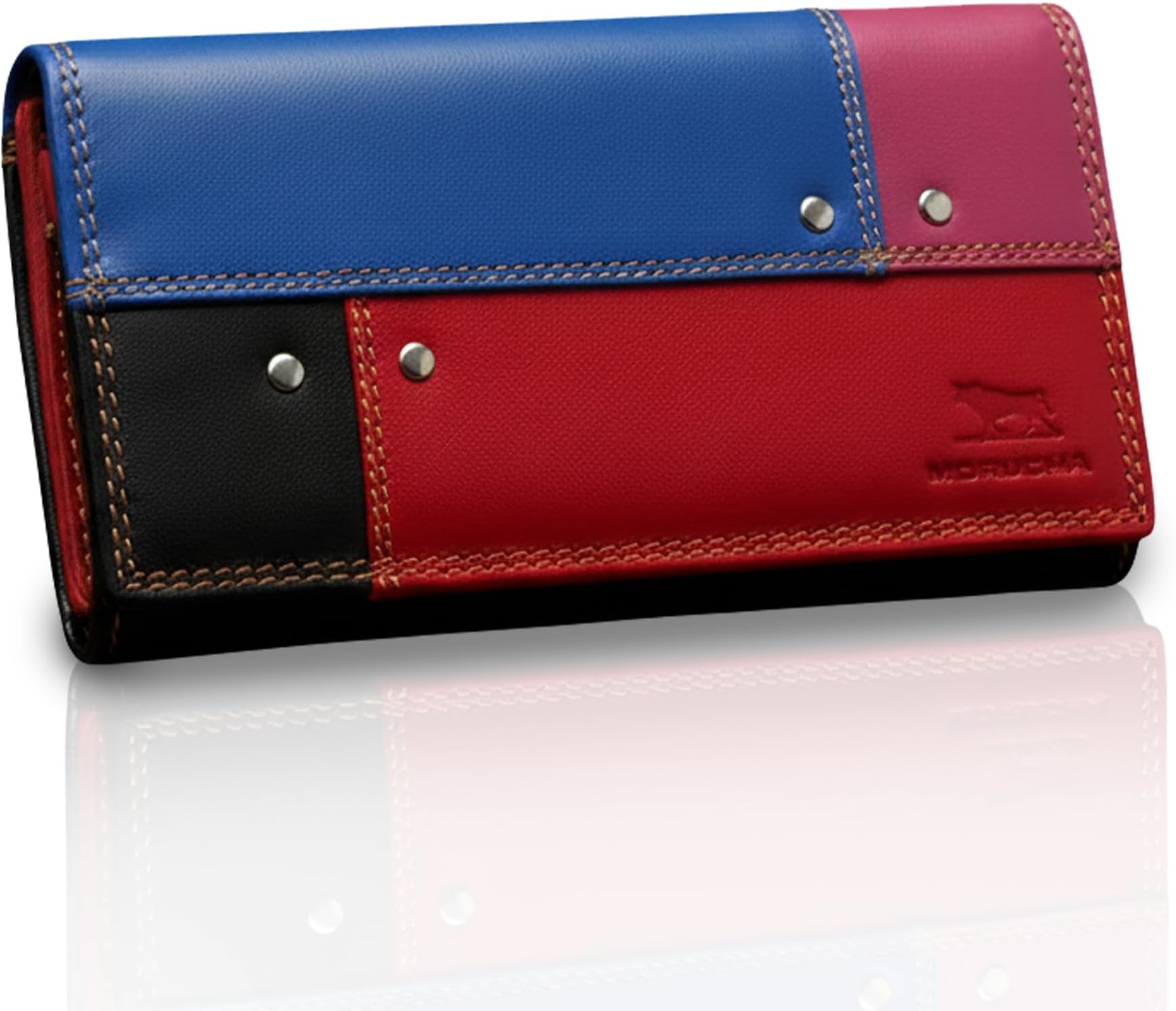 Women’s Genuine Leather RFID Blocking Long Purse – Colourful Multi Card Holder Clutch Wallet Luxury Gift for Ladies M05