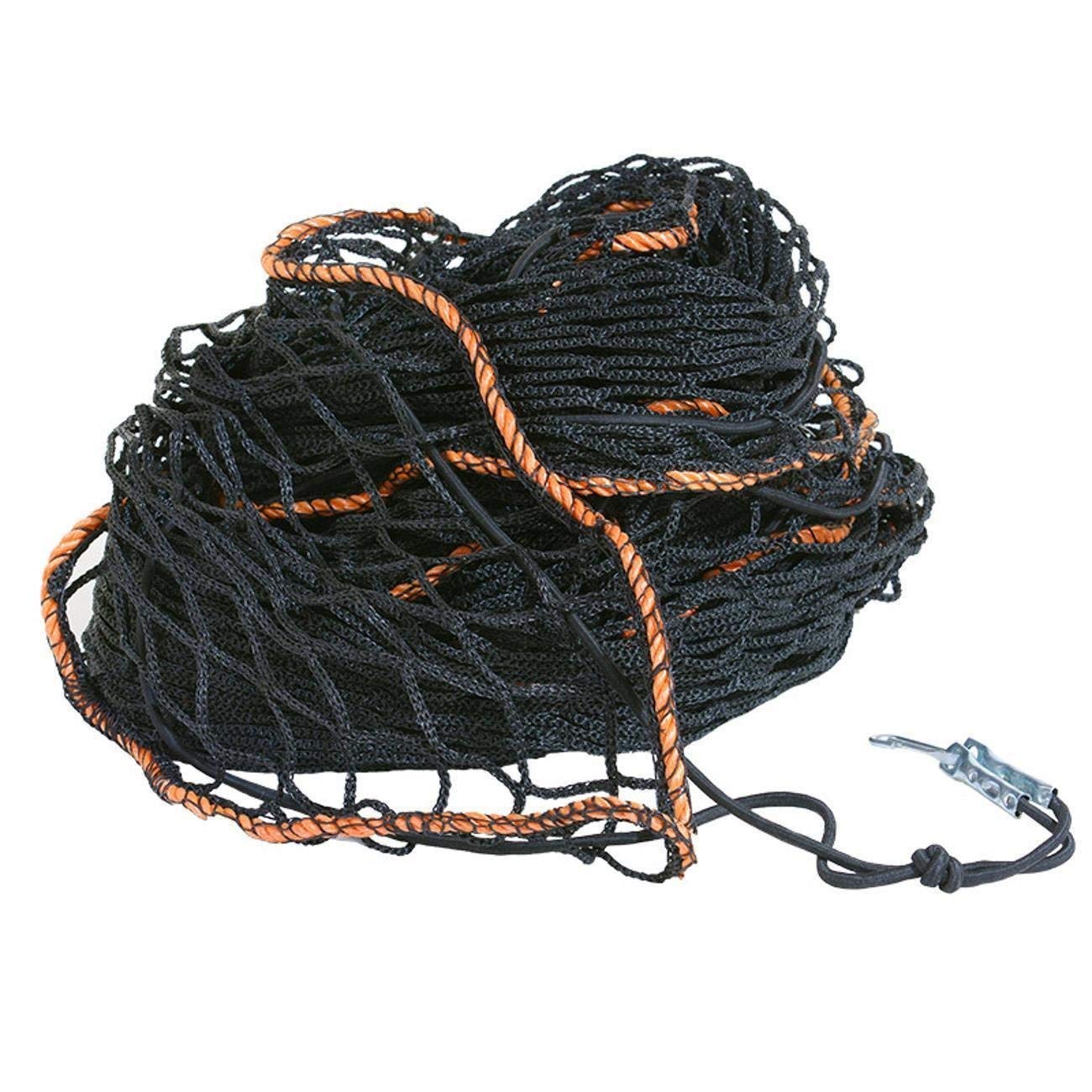 flesta® Anhängernetz 3,5 x 6,4 m I Stabiles Abdecknetz für Anhänger & Pritschen I 3 mm PE, 4,5 cm Maschenweite, verstärkter Rand I Inkl. 6 mm Gummiseil & Metallhaken zur Ladungssicherung