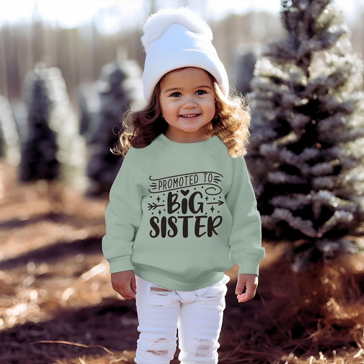 Promoted to Big Sister Sweatshirts Toddler Baby Girl Announcement Big Sis Pullover Crewneck Shirts Fall Tops Clothes - Image 4