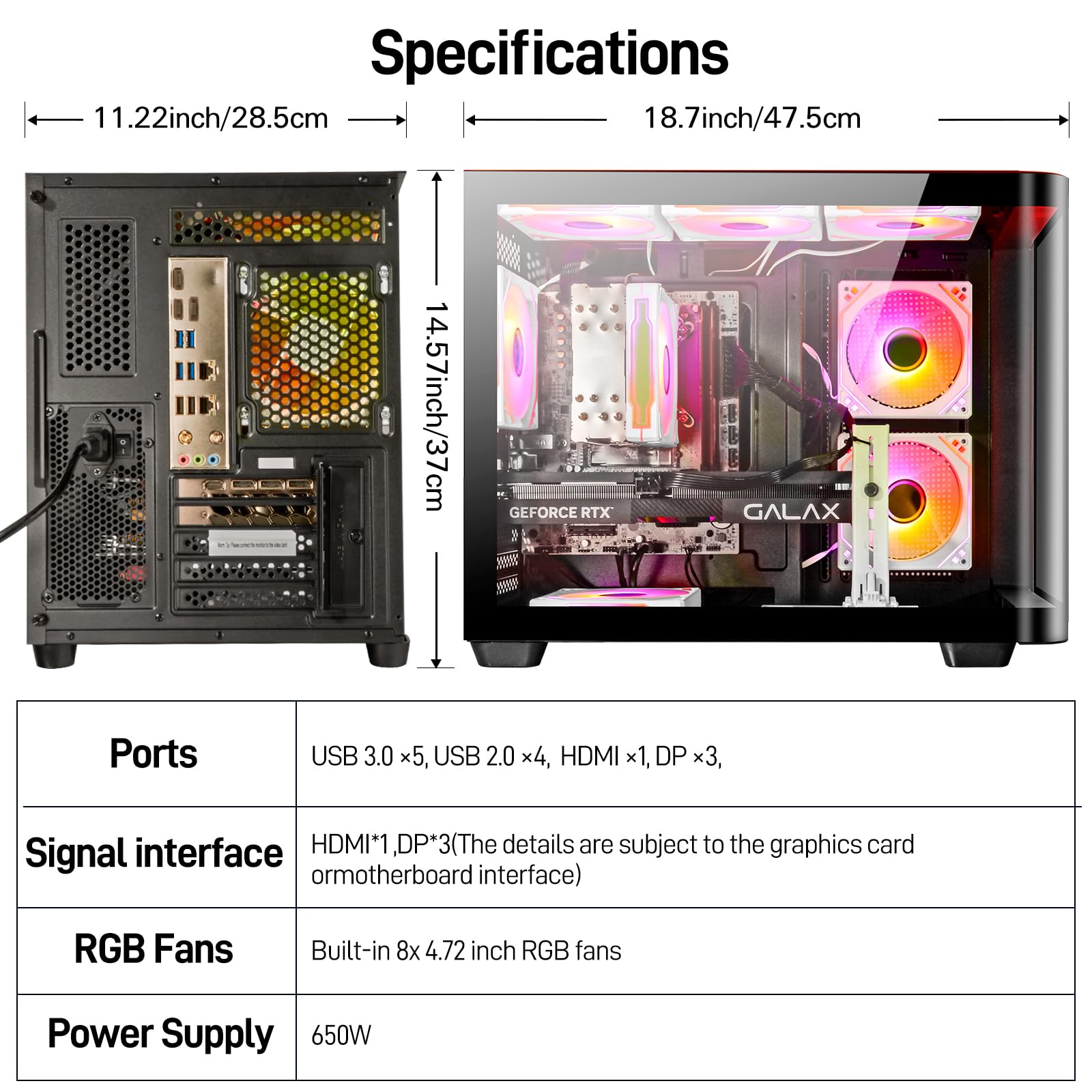 LXZ Gaming Desktop Core i7-14700F, RTX 5060 8G, 16G DDR5 RAM, 1TB NVME 3.0 SSD, Prebuilt Gaming PC, VR Ready Tower Computer for Home and Office - 5