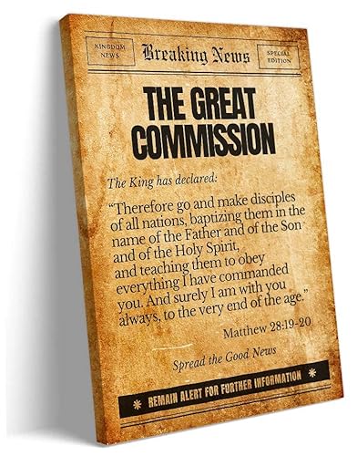 Pejinlu Great Commission Wall Art, The Good News Bible Verse,