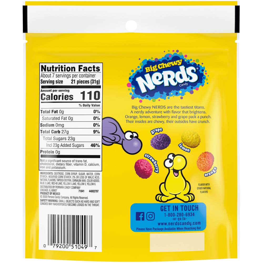 Nerds Big Chewy Candy, 10 Ounce, Pack of 8