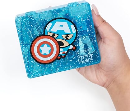 Yoobi x Marvel Avengers Mini Office Supply Kit & Marvel Scissors Set, Captain America Supply Kit (Stapler, Staples, Hole Punch, Tape Dispenser, More) Scissors for Kids w/ 2 1/4 Blade