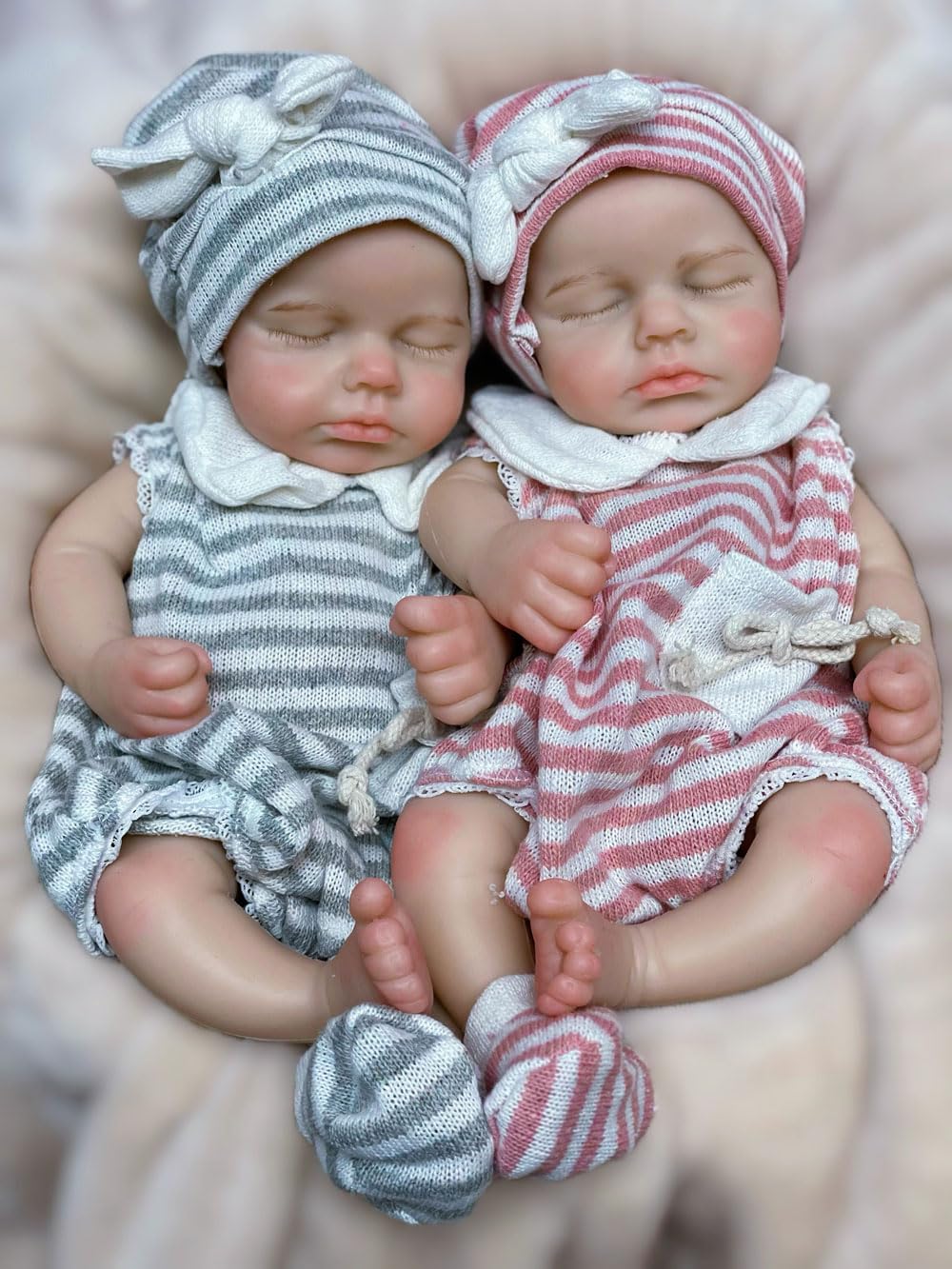 Abenduot Bambola in silicone realistica da 13 pollici con bocca aperta e corpo intero Bambole neonate in silicone morbido Anatomicamente corrette - Loulou