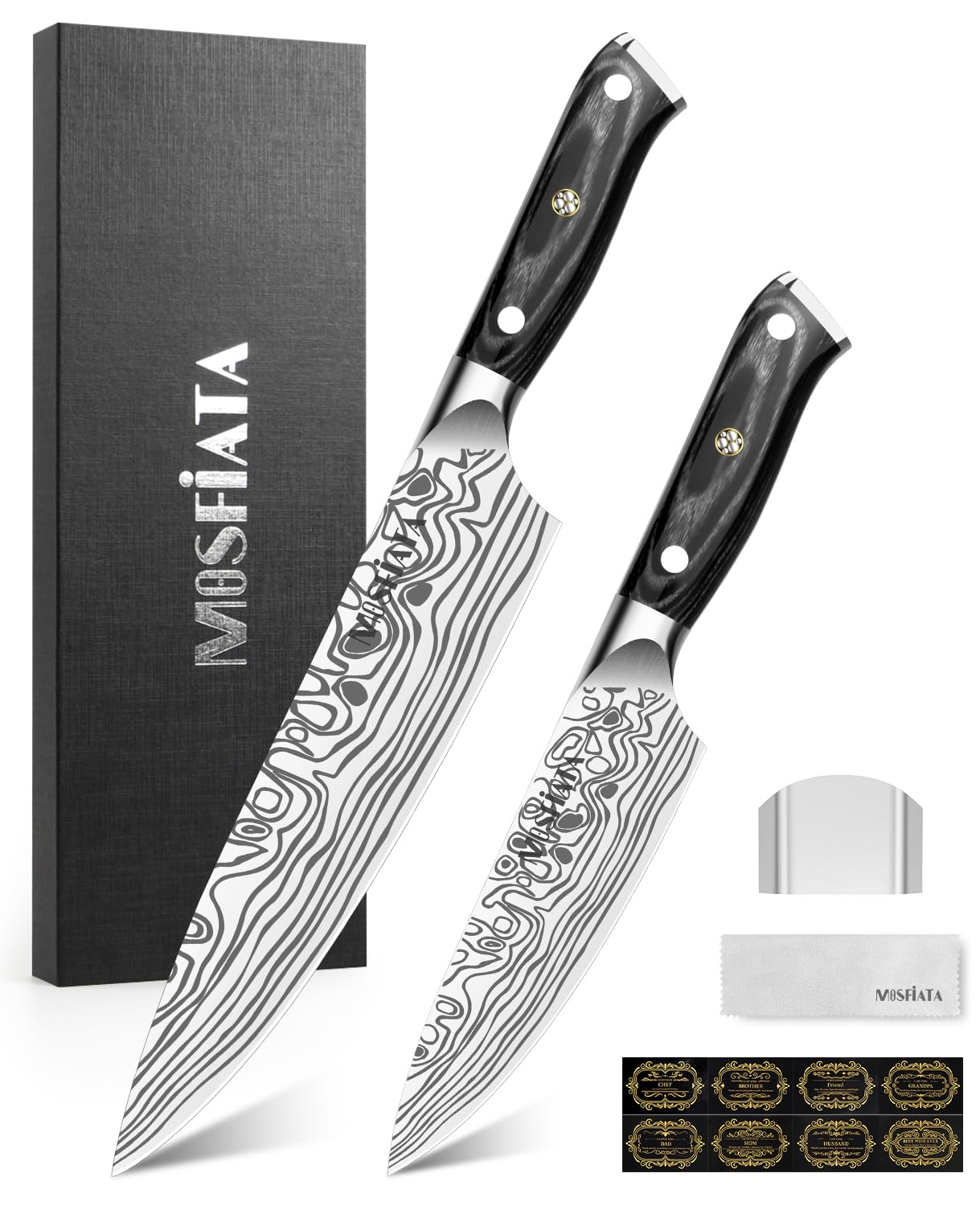 MOSFiATA 8" Carving Knife & 7" Fork Set - Premium Meat Cutting Knife, German High Carbon Stainless Steel EN.4116 BBQ Knives for Slicing Meats, Fruits & Vegetables — Amazon image 18