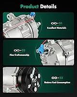 Vista 6 de SCITOO Compresor de CA con embrague para Volkswagen Jetta 1.8L 1997 1998 1999 2000, para VW Jetta 1.9L 2000 2008, compresor de aire acondicionado