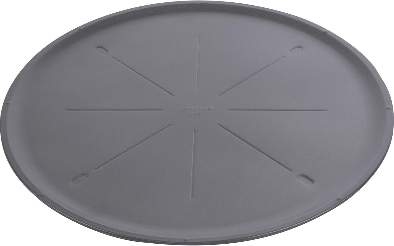 GoodCook Everyday Nonstick Steel Pizza Pan, Built-In Cutting Guide, 16-Inch, Gray
