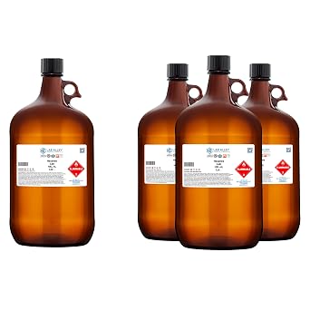 Lab Alley Hexanes Lab Grade Solvent, Non-Polar Chemical for Extractions, Sample Prep & General Laboratory Applications, 16 Liters Pack of 4 x 4 Liter Bottles
