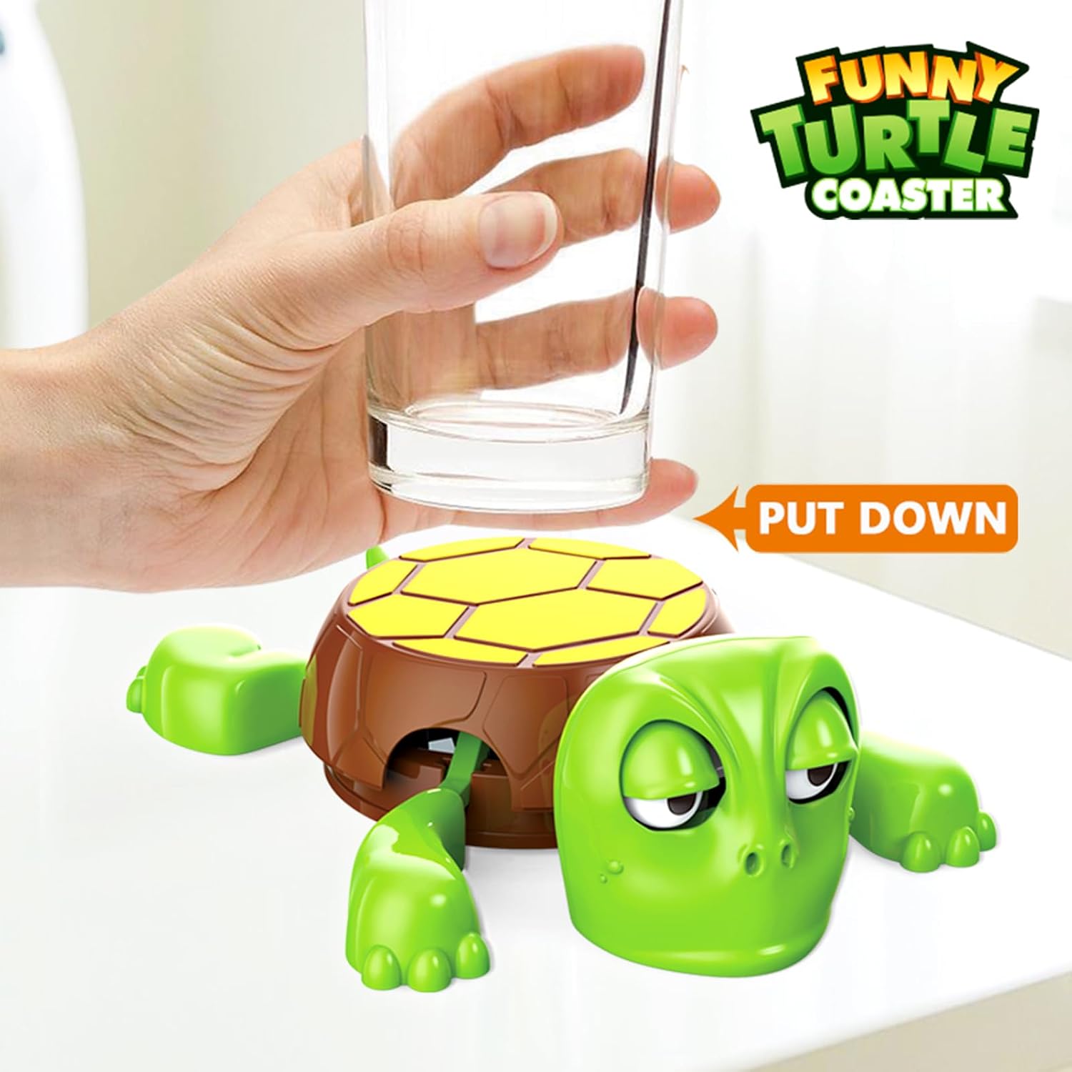Color Land Gravity - Powered Funny Turtle Coaster Tea Cup Holder, A Fun and Functional Coaster for Your Coffee Table Decor Cute Stuff Funny Gifts image 3