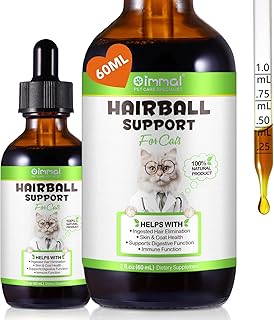 Cat Hairball Remedy Drops, Hairball Treatment for Cats & Kittens with Natural Ingredients, Helps Eliminate and Prevent Hairballs, Cat Grass Flavor, Supports Digestion & Skin Health for All Breeds