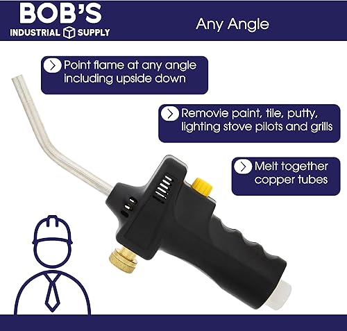 Miniatura 3 de BISupply Cabezal de antorcha de propano con llama de encendedor, antorcha de mano de gas, quemador de fuego, encendedor para soldar, fontanería