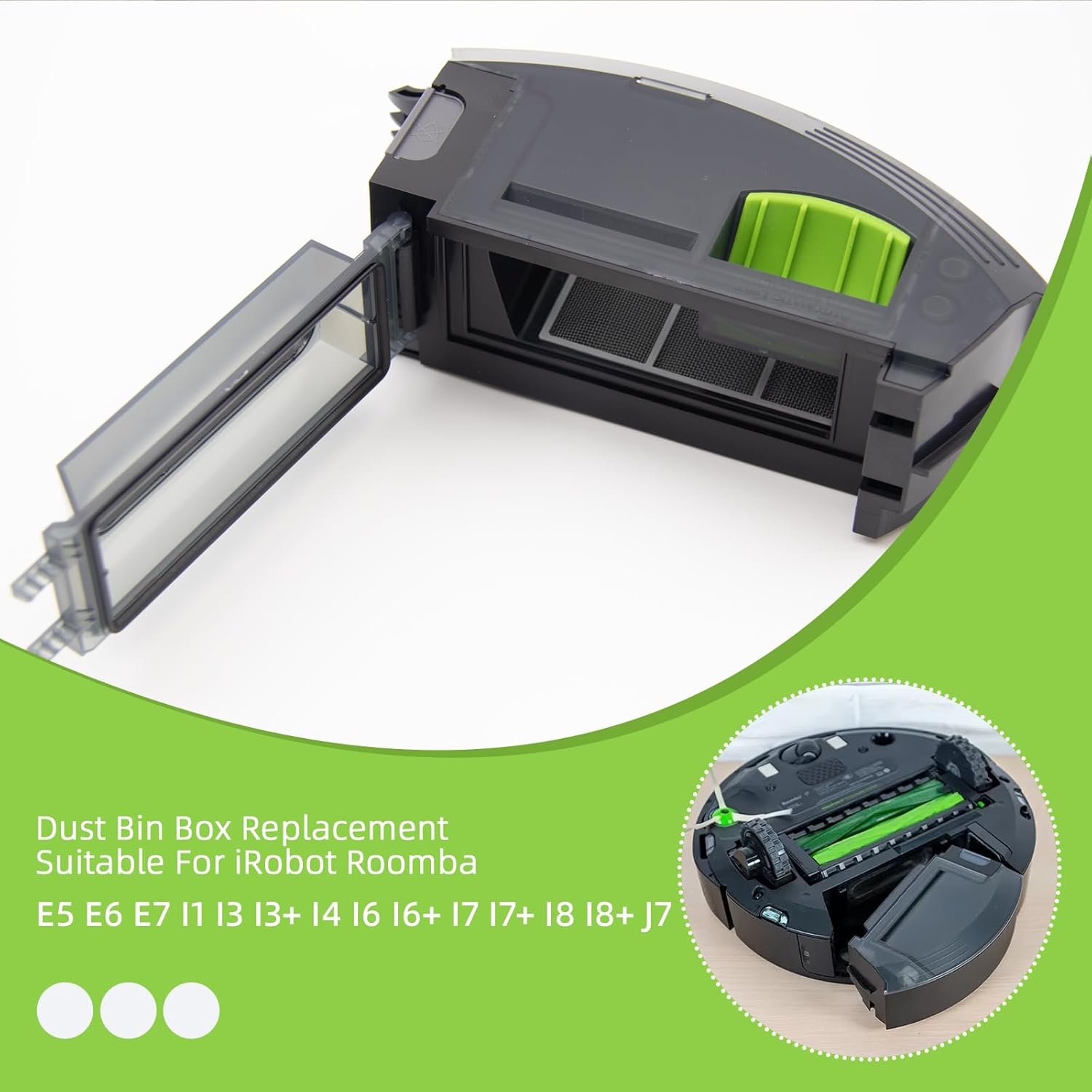 Dust Bin Box Replacement for iRobot Roomba E5 E6 E7 i1 i3 i3+ i4 i6 i6+ i7 i7+ i8 i8+ J7 Vacuum Cleaner with Automatic Dirt Disposal