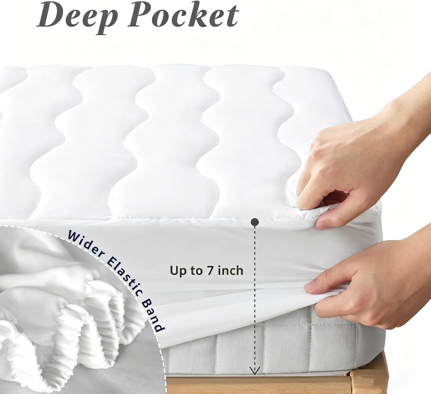 100% Cotton Top Mini Crib Mattress Protector 38" x 24", Soft Cloud-Like Quilted Mini Crib Mattress Pad Cover, Waterproof & Breathable Fitted Sheet, Noiseless Machine Washable Absorbent Pad, White