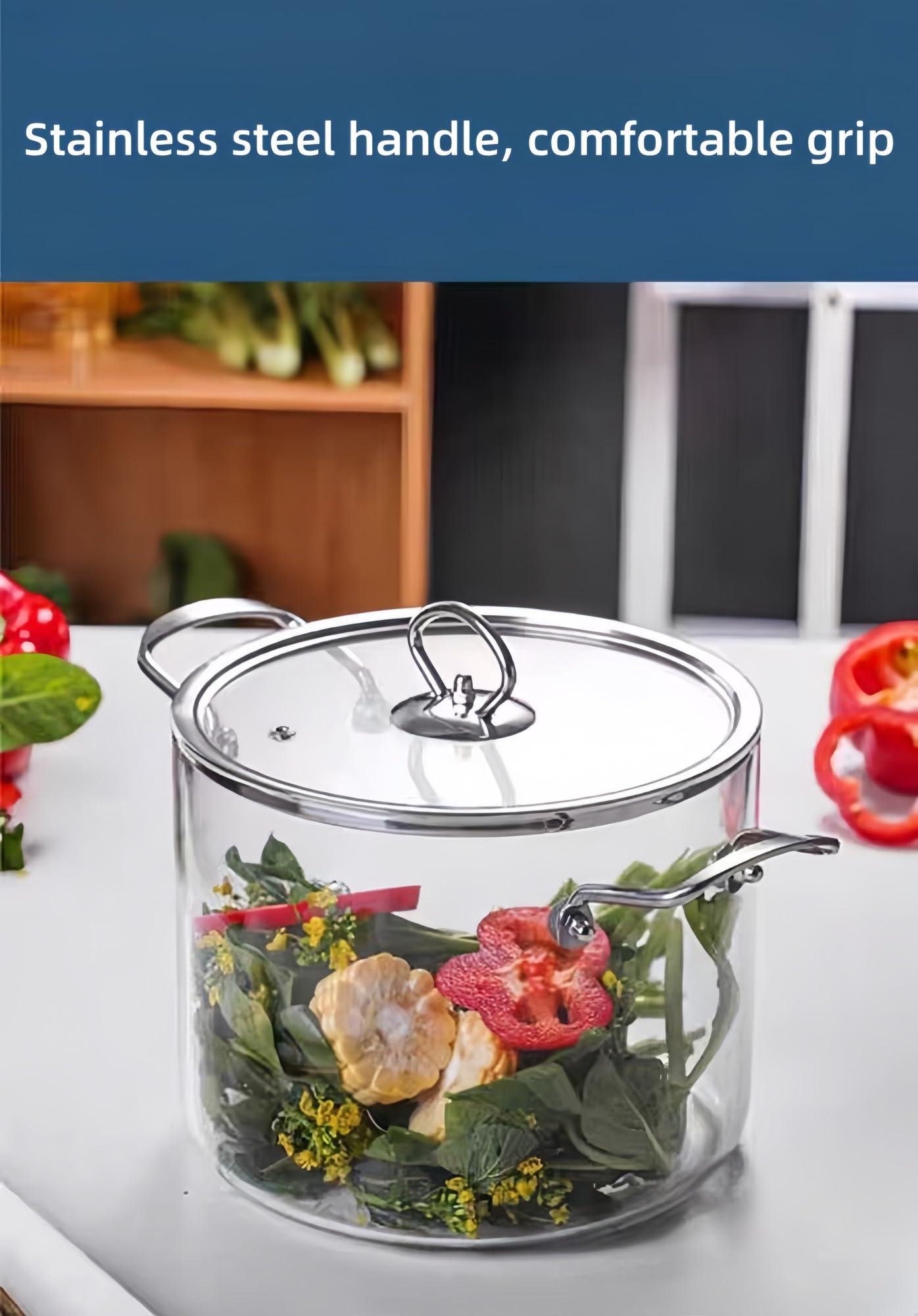 Kochtopf aus Glas – hitzebeständig, leicht, leicht zu reinigen, großartige Wärmeerhaltung, ideal für Nudeln, Suppe, Milch und mehr