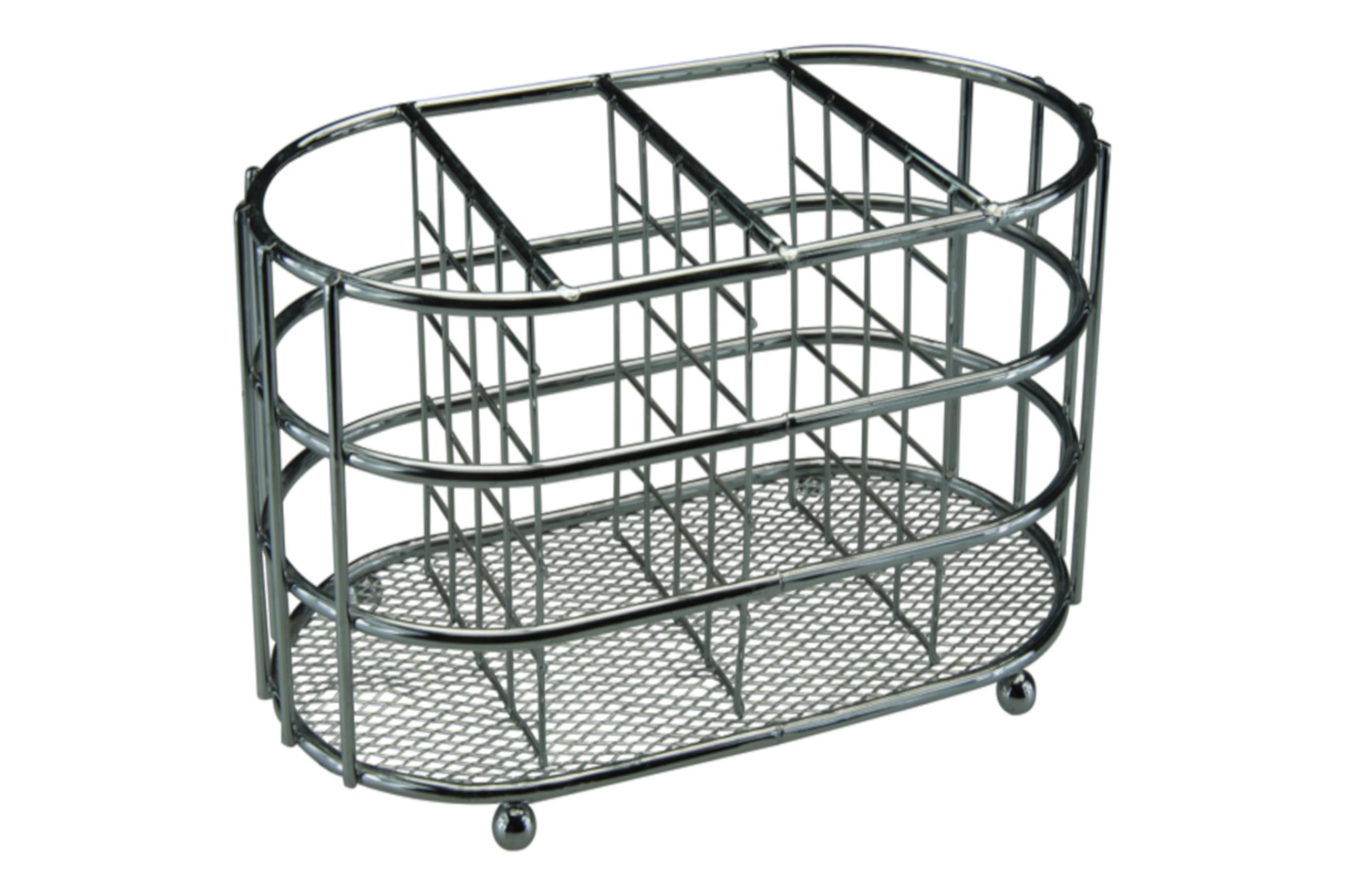 apollo THE HOUSEWARES BRAND Apollo Chr Cutlery Caddy Oval, Multi-Colour, 20x10.5x10.7, Metal, 5661