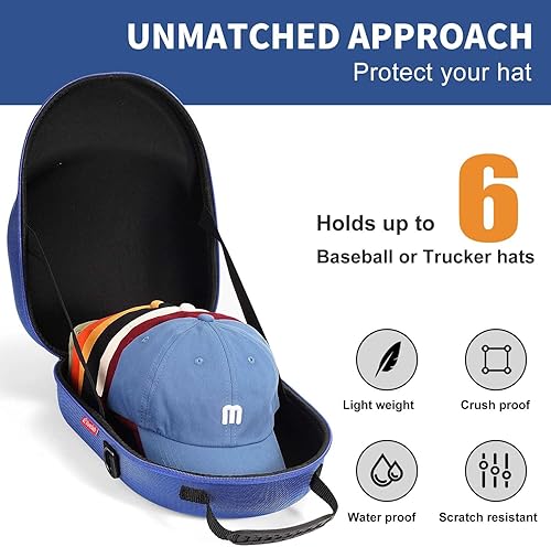 Miniatura 2 de Livelab Funda de viaje para sombreros, funda rígida para gorras de béisbol, almacenamiento de sombreros para viajes con asa de transporte y correa