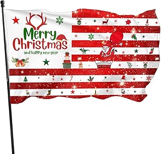 Merry Christmas Flag 3x5 Ft Outdoor Banners Santa Claus America Flags With Grommets For Yard, Advertising, Indoor Decor Sign