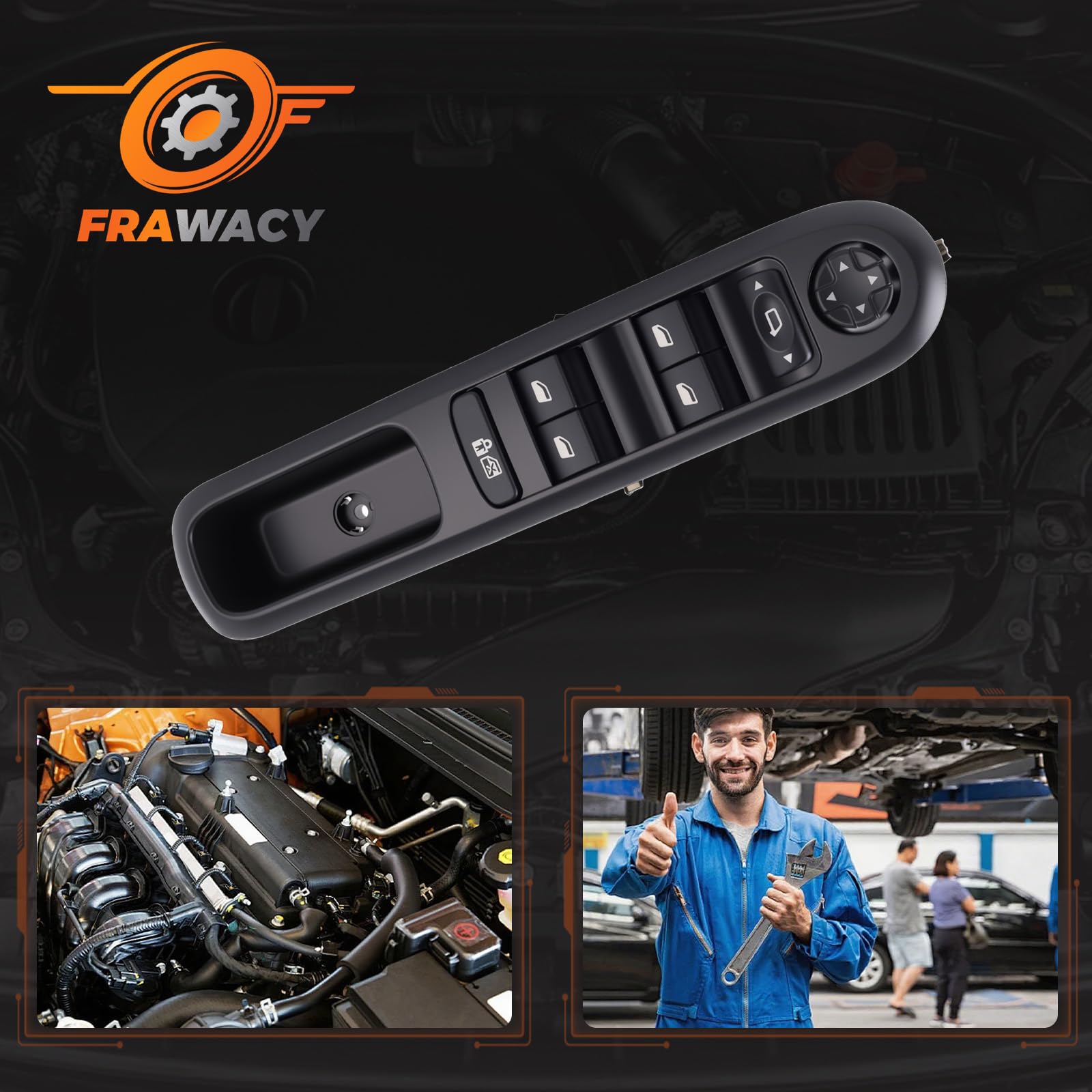 Fraway 96650620ZD - Interruttore elettrico per alzacristalli anteriore sinistro, adatto per 5008 3008 Wagon 2009-2015, codice articolo 96650621ZD 6490X5 6490.X5 96650620ZD Manual