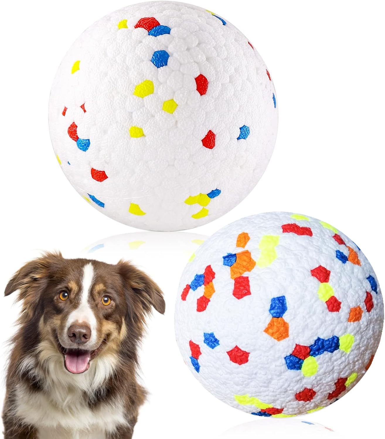 2 Pack Dog Balls Toys Tennis Ball Dog Chew Toys for