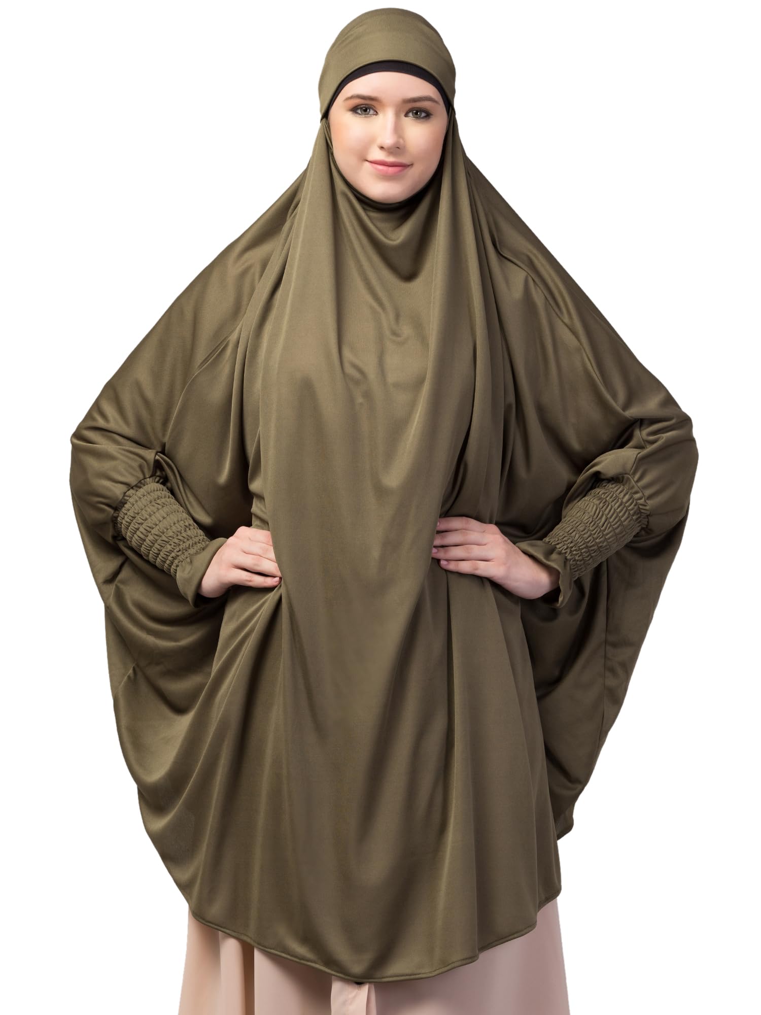 MallikaWomen Hijab Khimar Nhf1019-tie Smoking Khimar White