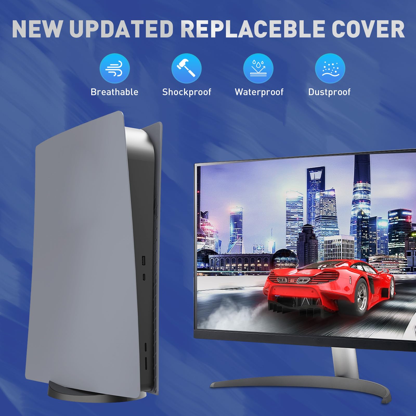 Digital Edition - Cover per console PS5, accessori compatibili con PlayStation 5, pannelli protettivi di ricambio (grigio)