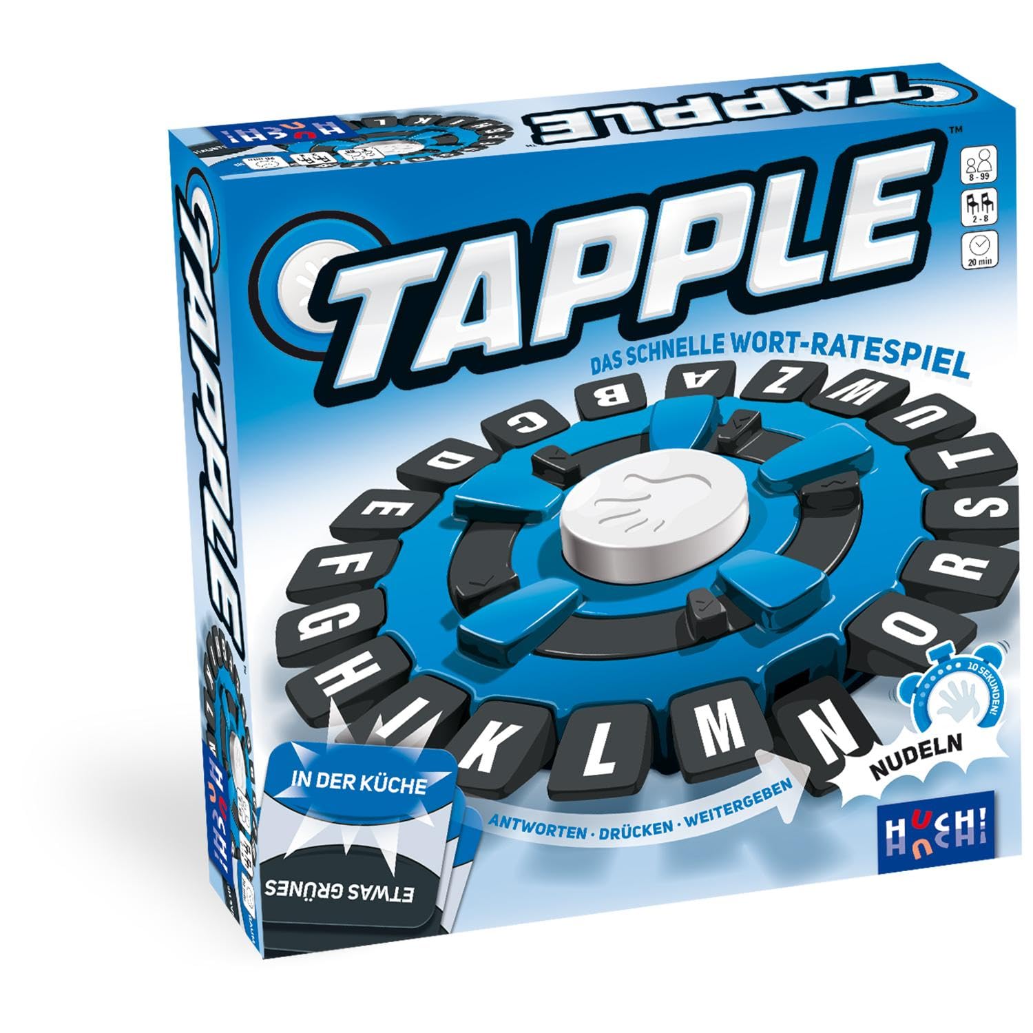 HUCH!, Tapple Spiel Deutsch, Das Original, Stadt-Land-Fluss-Spiel mit Timer, Rasantes Wortspiel für Familie & Partys, Für 2-8 Spieler ab 8 Jahren