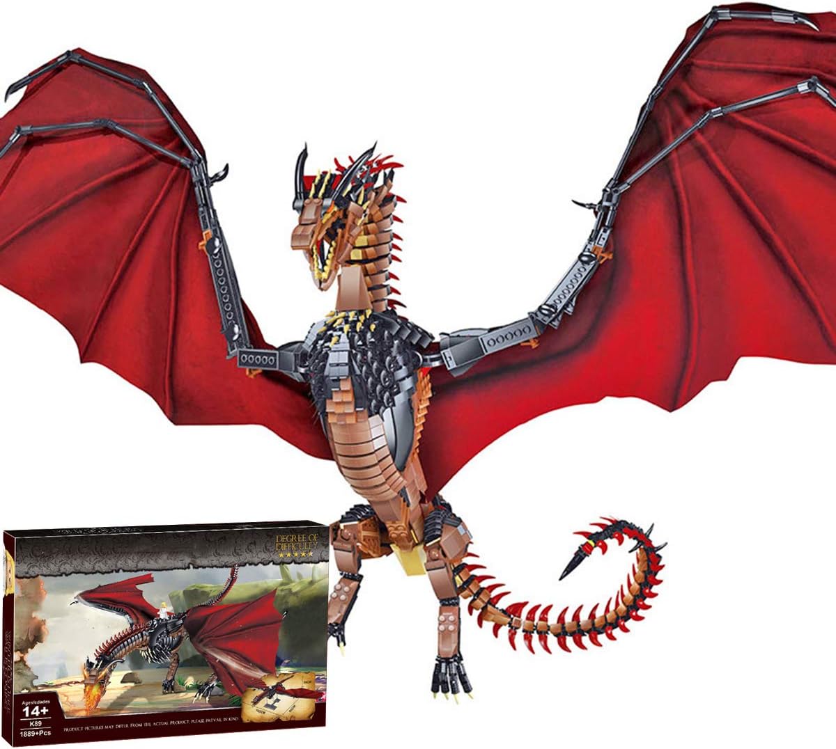 DIY Flame Dragon Model Kit, 3D Assembling Toys Kit Puzzle for Adults
