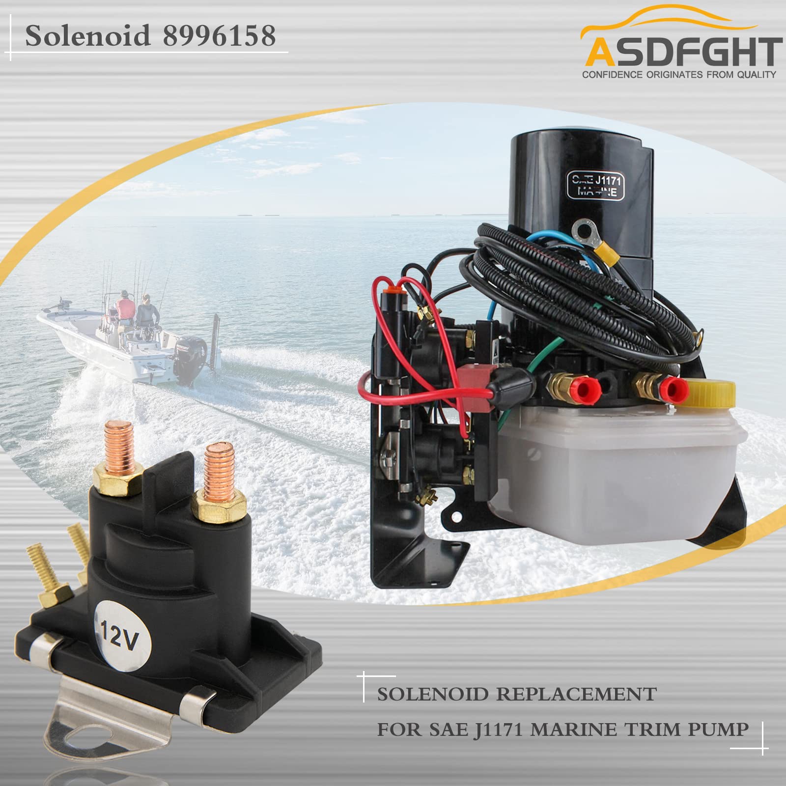 12V (2pcs) Power Trim Solenoid Switch - 89-96158T Solenoid, for