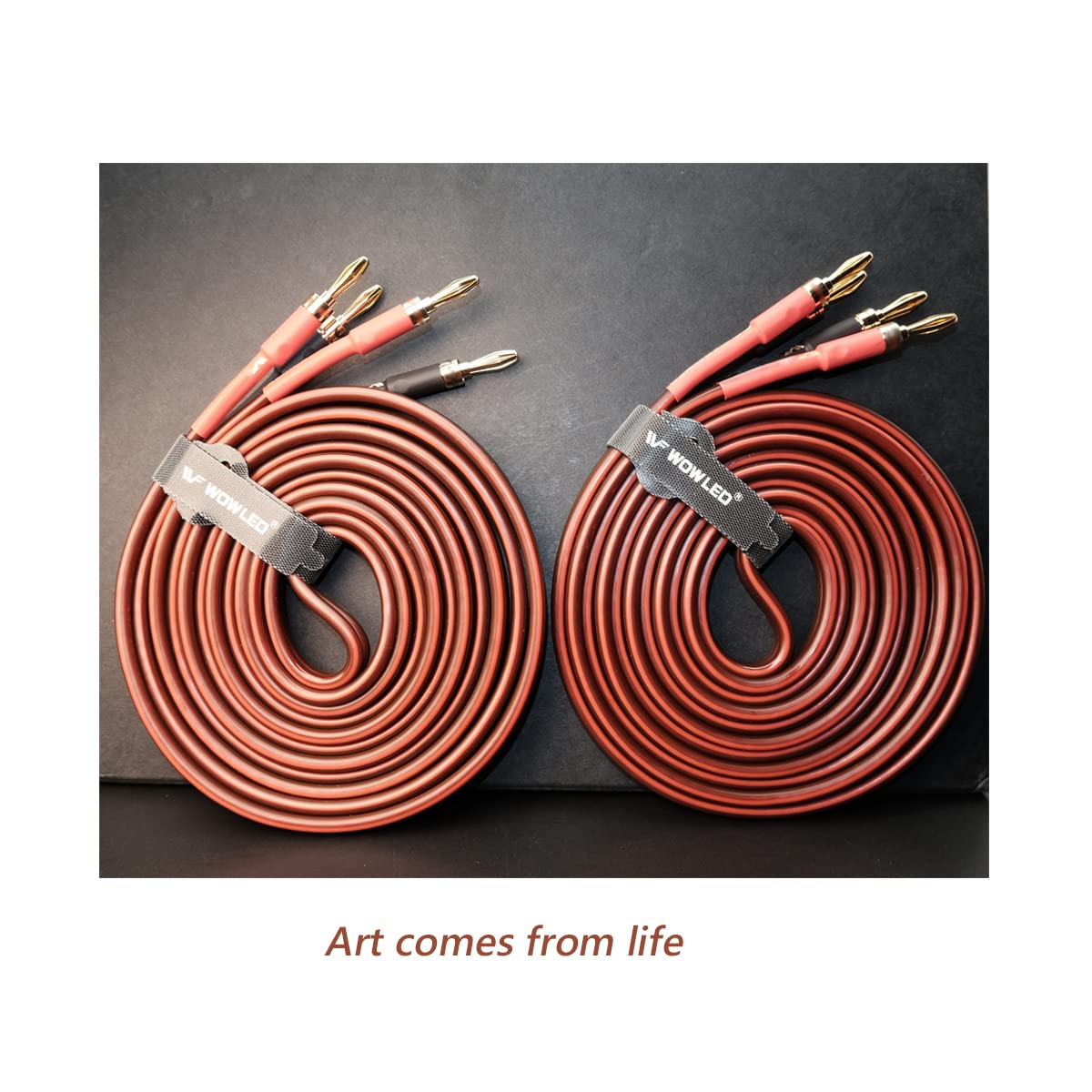UCINNOVATE 2 cavi per altoparlante audiofilo, 2 x 4 m di fascia alta in puro rame HiFi OFC con spina a banana dorata, 4 m 600 fili 14 AWG cavo audio per altoparlante HiFi Home Theater 13,12 FT