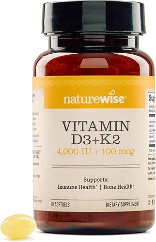 Miniatura 11 de NatureWise Vitamina D3 4000IU + K2 (MK7) 100mcg con aceite de coco orgánico extra virgen – Apoya la absorción de calcio, salud ósea e inmune – Sin