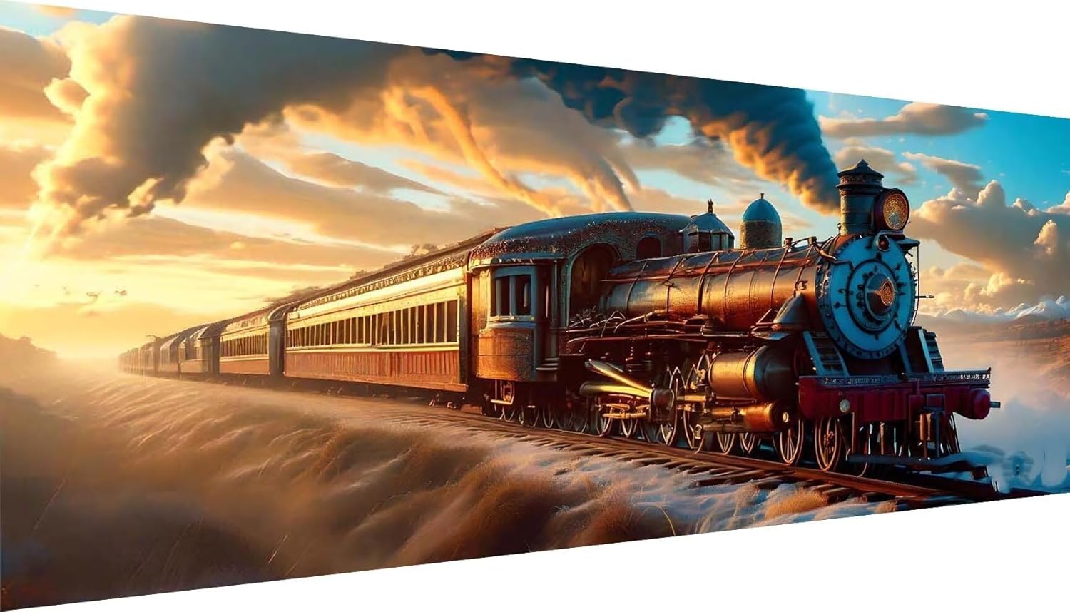 Steam Train Diamond Art Kits Adults, DIY 5D Diamond Painting Kits for