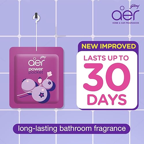 Miniatura 3 de Godrej aer Ambientador de baño Power Pocket  Paquete surtido de 5 (1.76 oz)  Dura hasta 30 días  Protección contra los gérmenes