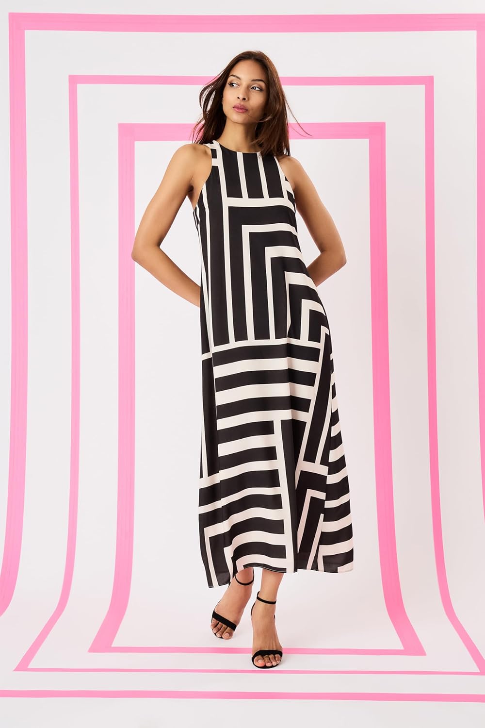 Donna Morgan Womens Sleeveless Halter Cut Maxi Dress Event Occasion Party Date Guest of - Image 4