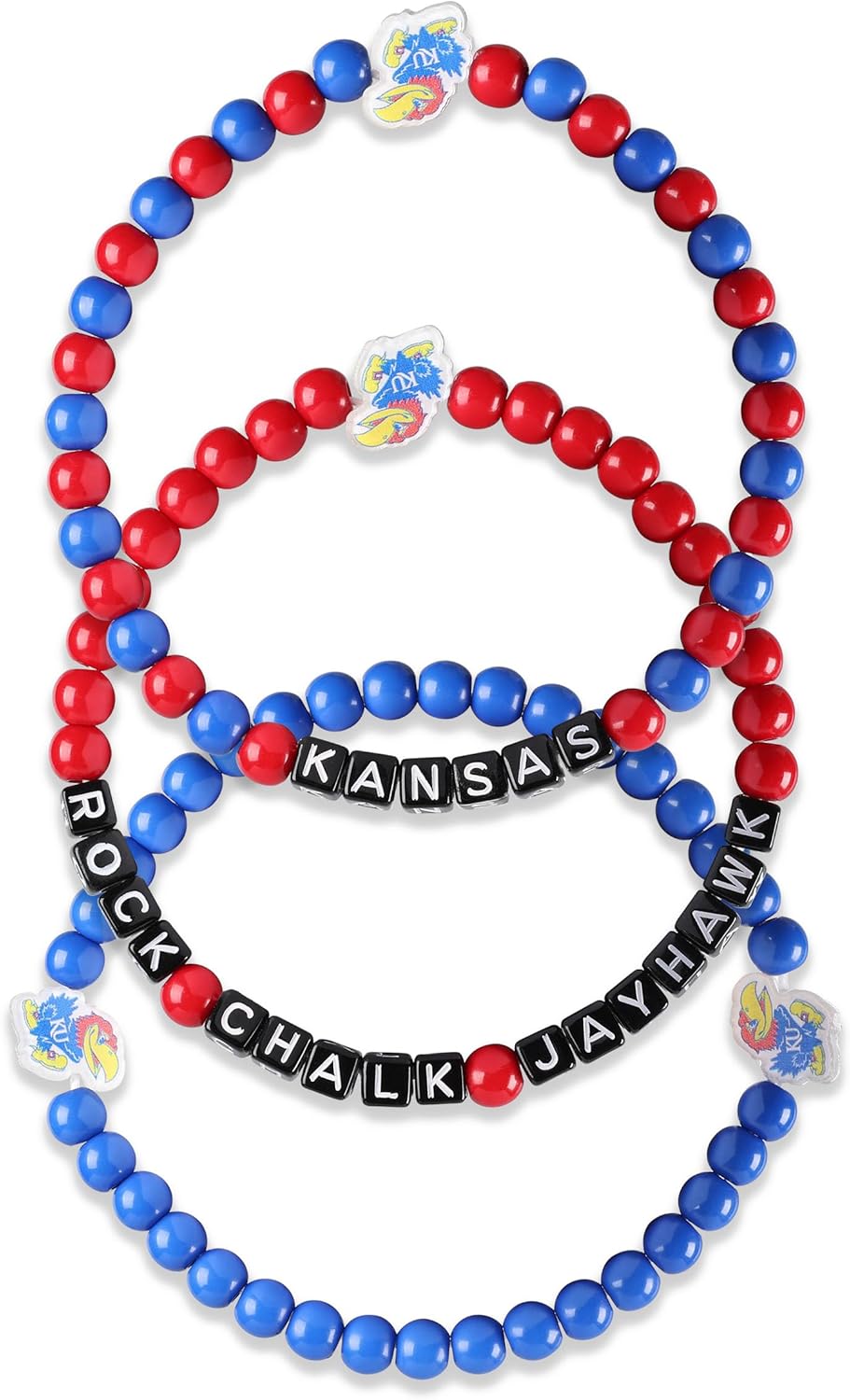 FOCO NCAA unisex-adult NCAA College Team Logo Officially Licensed 3-Pack Beaded Friendship Bracelets