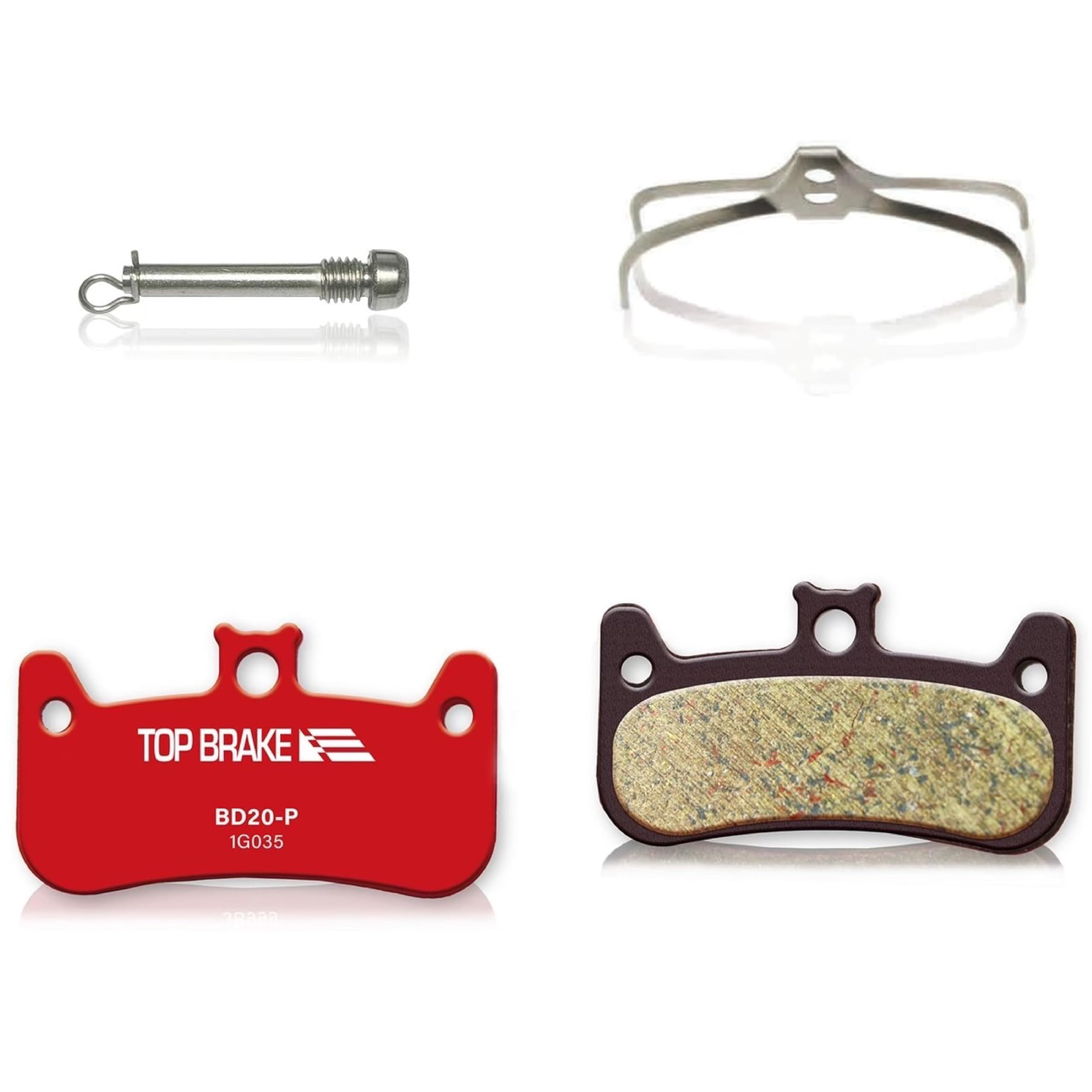 TOP BRAKE Disc Mountain Bike Brake Pads for Formula Cura 4 | MTB, Downhill, Trail Bikes| Ceramic Compound, Silent Option,Performance Version, Red (PIN Included)