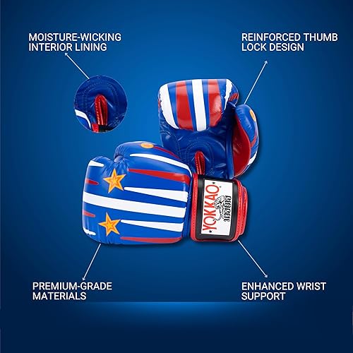 Miniatura 9 de YOKKAO Guantes de boxeo Muay Thai transpirables de diseño  Guantes de entrenamiento y combate de cuero premium para hombres y mujeres  Guantes de