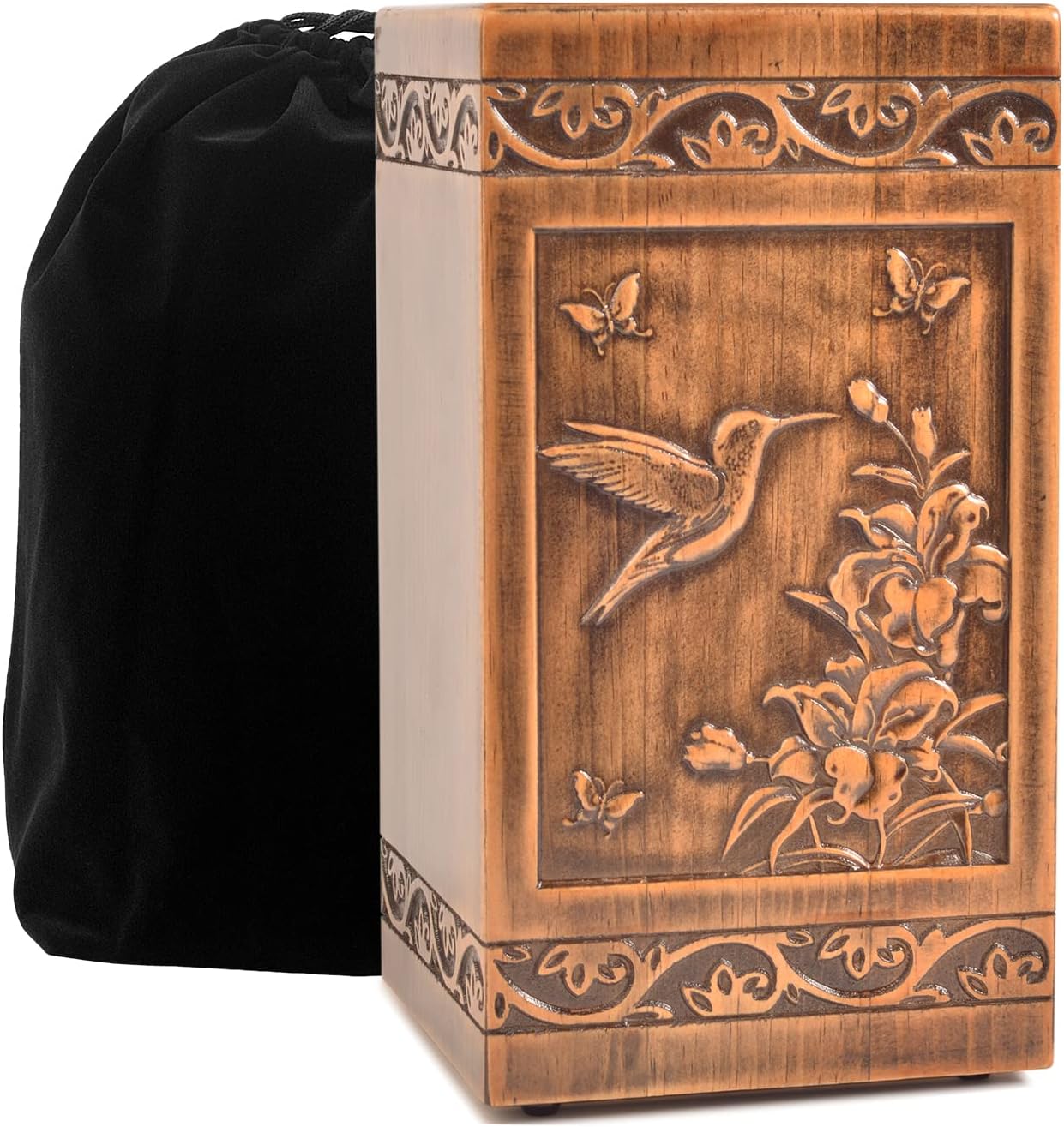 hummingbird Wooden Urn