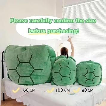Turtles Power Shell Pillow ウェアラブルタートルシェルピロー ジャイアントタートル枕 装飾枕 カメのぬいぐるみクッション 面白いコスプレプラッシュクッション、ソフトでスタイリッシュな生地、ブルー、120cm/47インチ