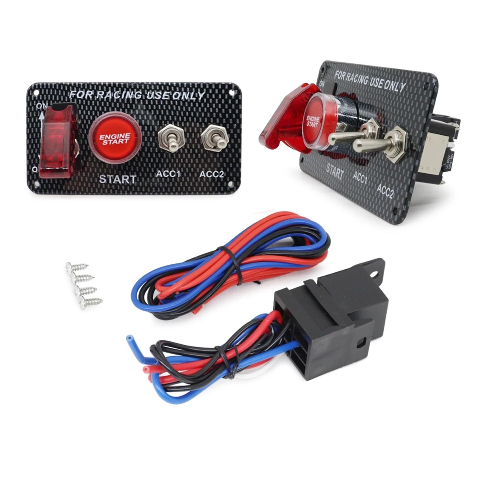 Interruptor de arranque Interruptor de encendido LED 12 V para coche carreras, interruptor y apagado del motor, panel interruptores palanca(9.5cm silver switch)