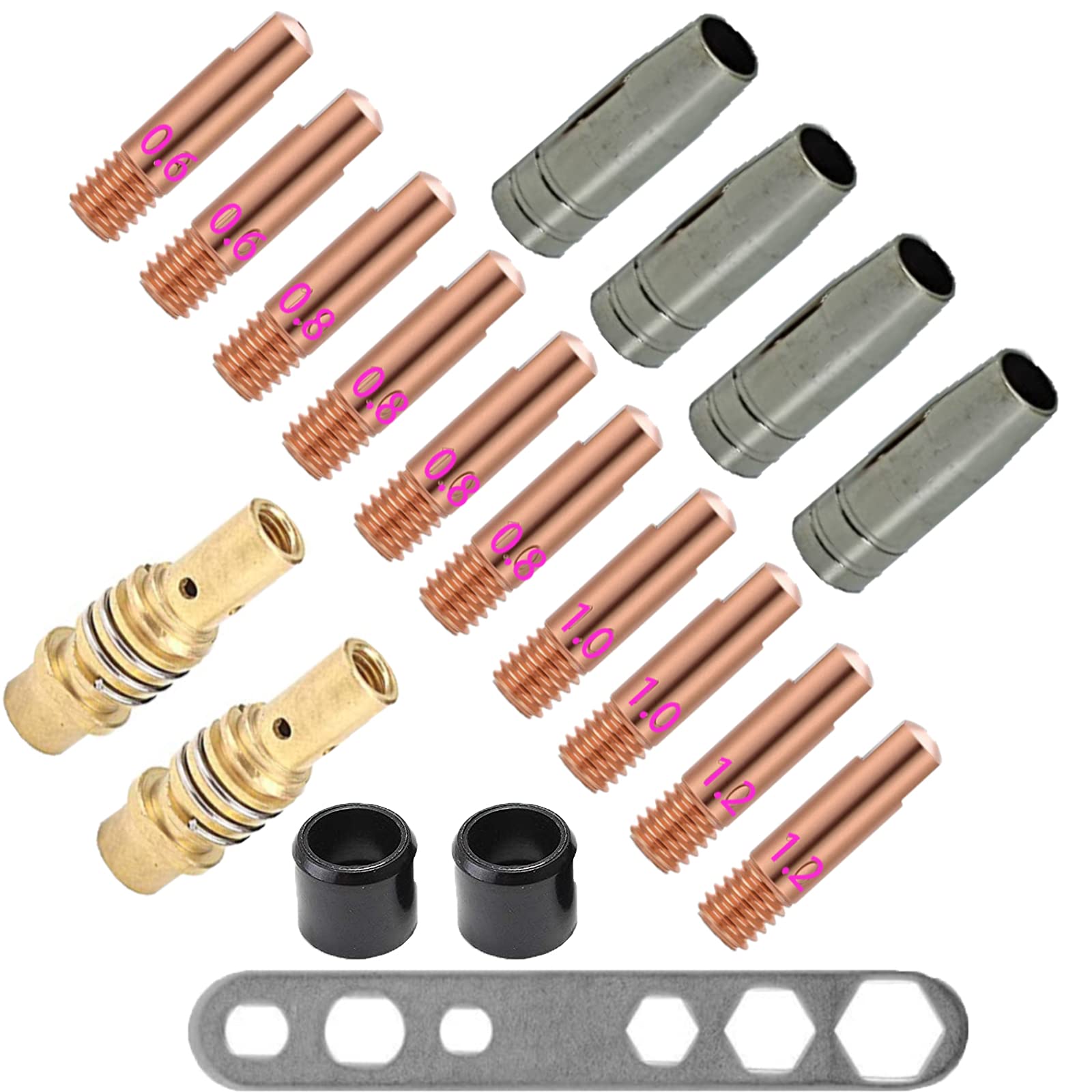 Set Accessori Saldatura MIG - 20 Pezzi Per Torcia Con Ugelli E Punta M6 0,8mm - Foto 6