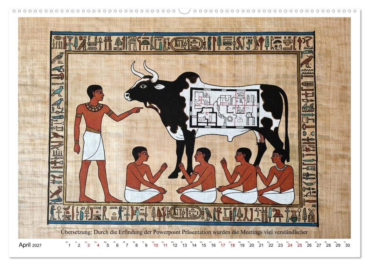 Am Nil ist auch nur Montag (hochwertiger Premium Wandkalender 2027 DIN A2 quer), Kunstdruck in Hochglanz: Alltag gestern wie heute - Humor, der die Jahrtausende überdauert (CALVENDO Spass)