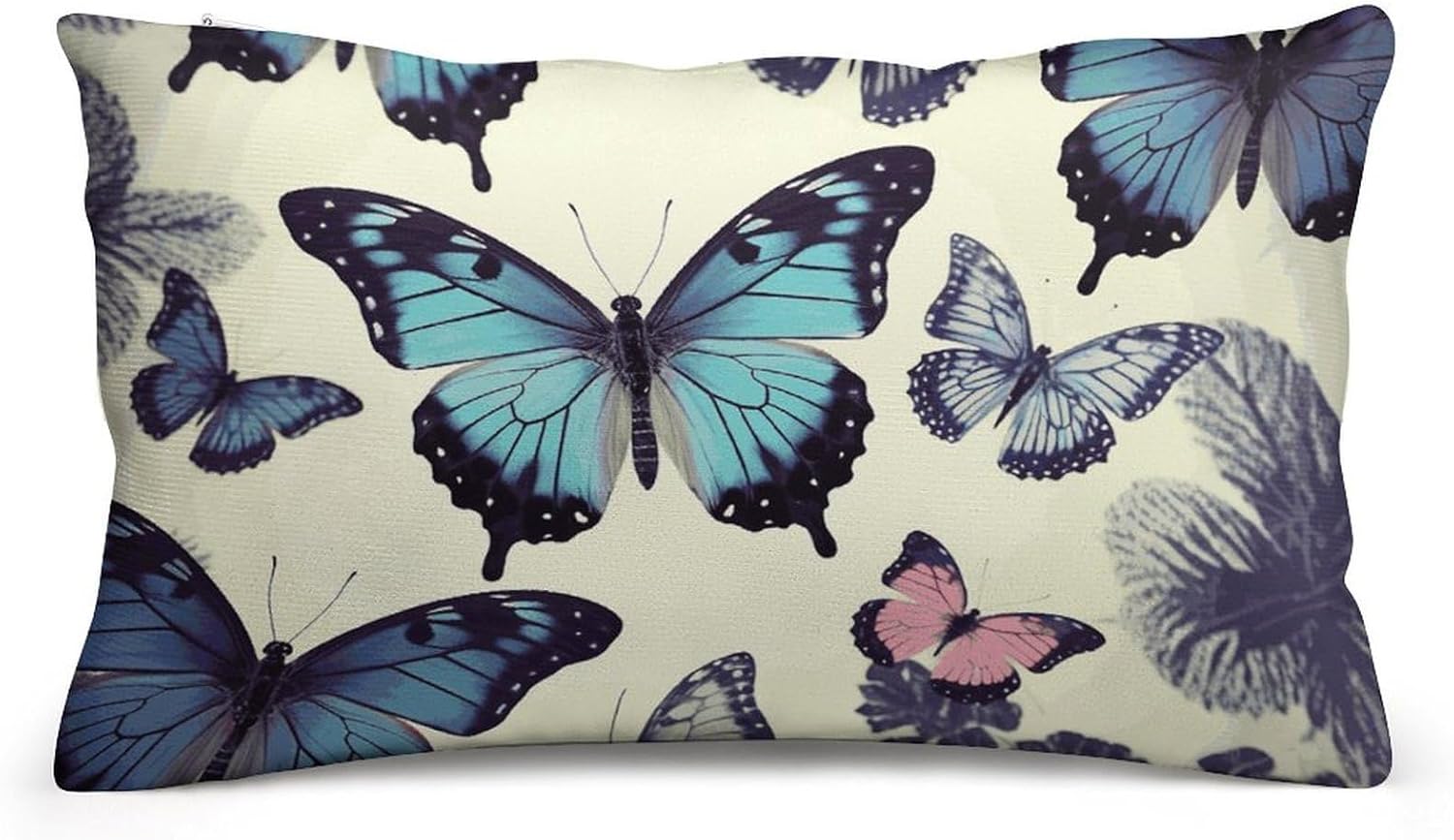 Beautiful Butterfly Pillow Cases Queen Size Set of 1 Soft Comfortable Throw Pillows Covers Decorative Pillowcase with Zipper Bed Cushion Covers for Couch Sofa Bedroom 8"x12"