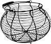 Wire Egg Basket, Rustic Round Organizer, Egg Collecting Basket, Black