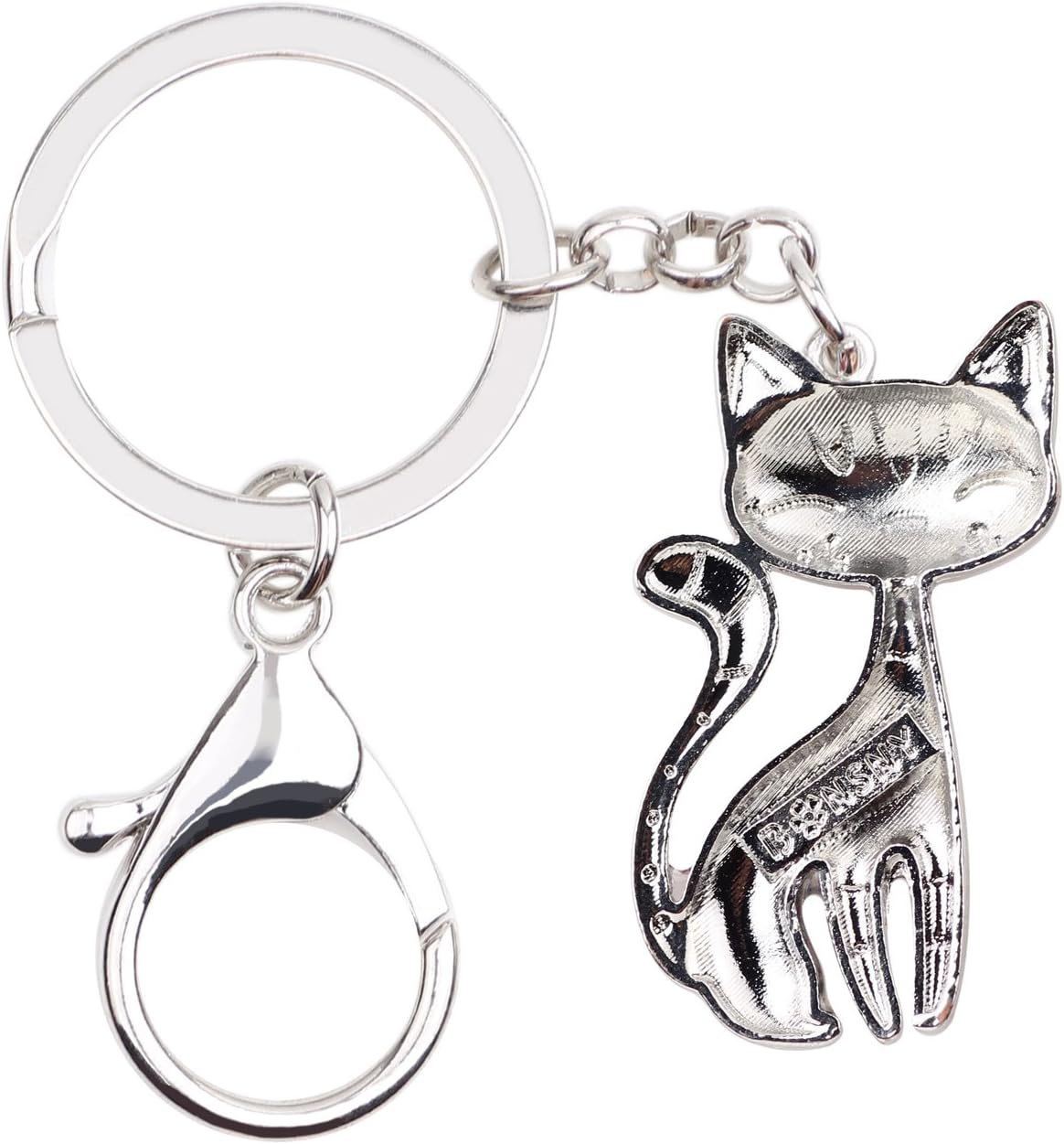 BONSNY Enamel Alloy Chain Cat Key Chains For Women Car Purse Handbag Charms keychains Gifts - Image 5