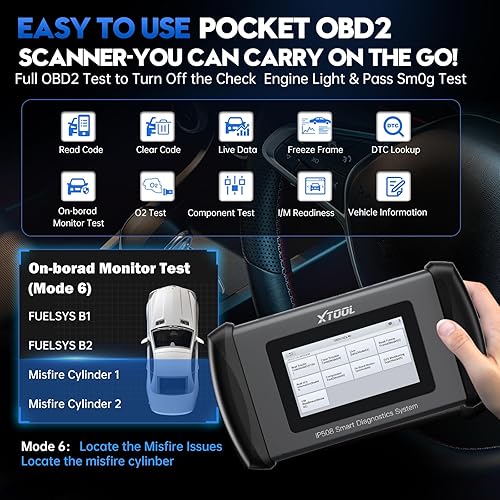 Miniatura 5 de OBD2 Scanner XTOOL IP508 - Herramienta de escaneo con 9 servicios de restablecimiento, restablecimiento de aceite/BMS, acelerador, lector de código