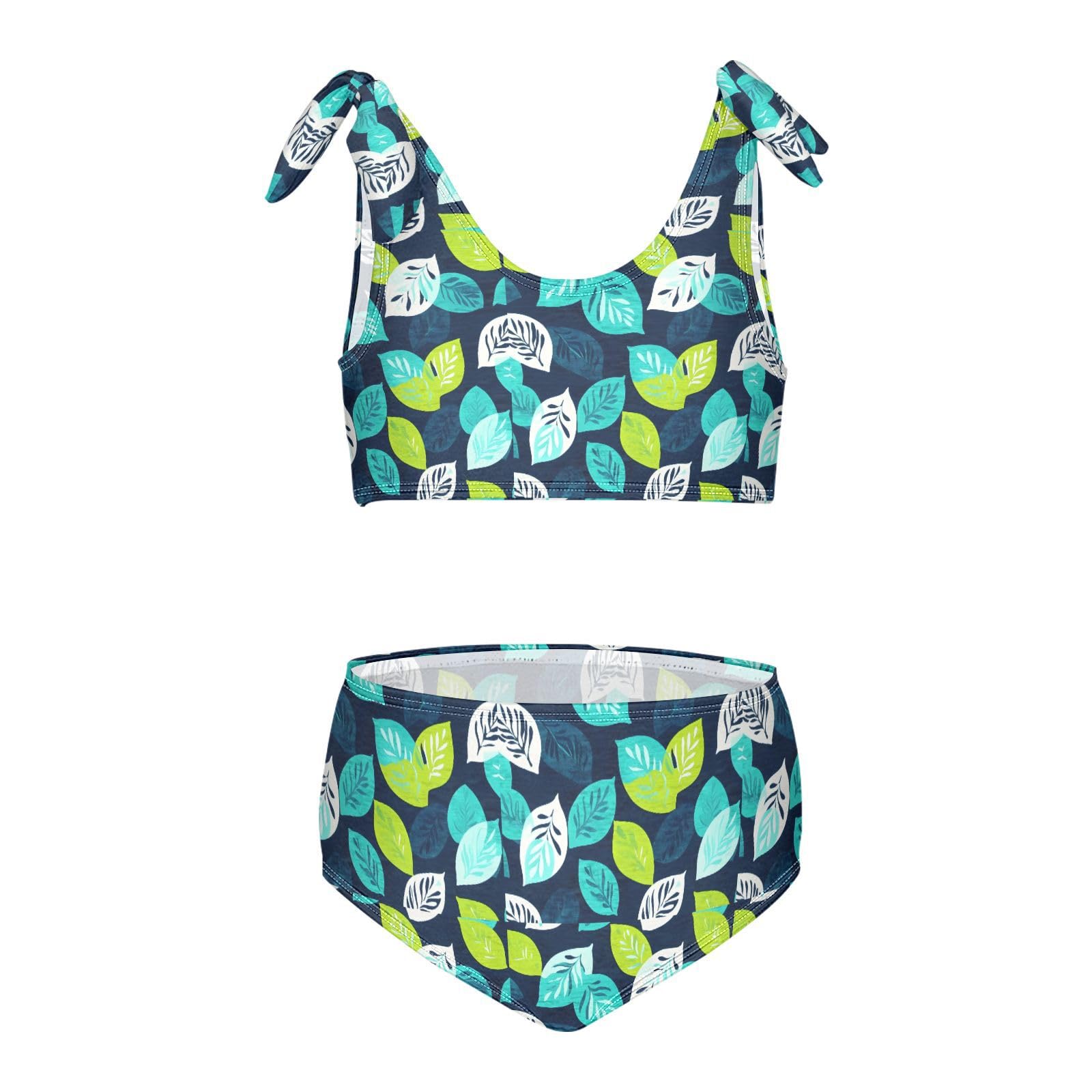 Leaf Girls Tankini Swim Set, Two Piece Swimsuits Summer Bikini Swimwear Set for Girls, 4T Multicoloured