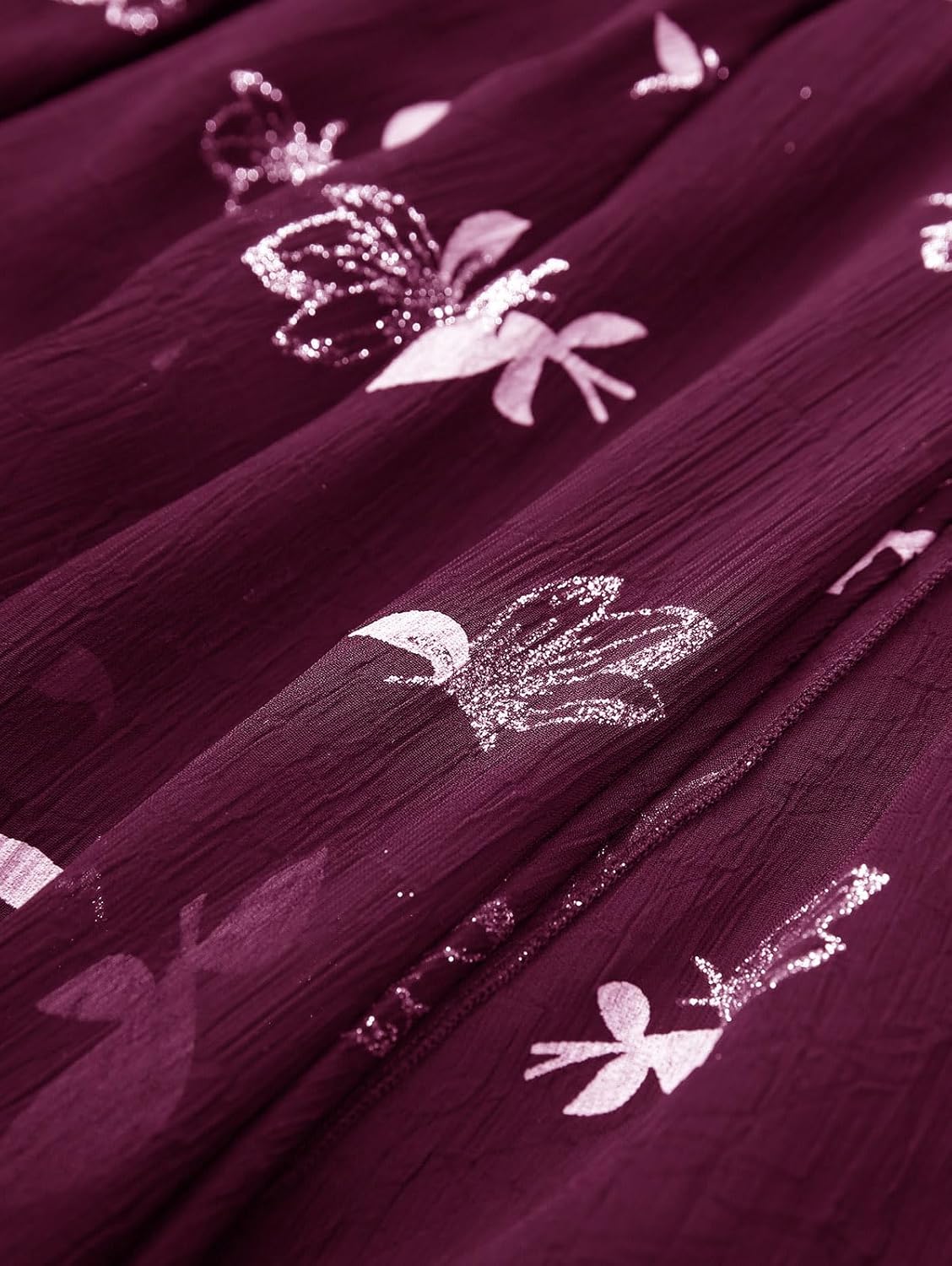 ROSE GAL Women Plus Size Butterfly Print Empire Waist Handkerchief Hem Backless Midi Flowy Dress