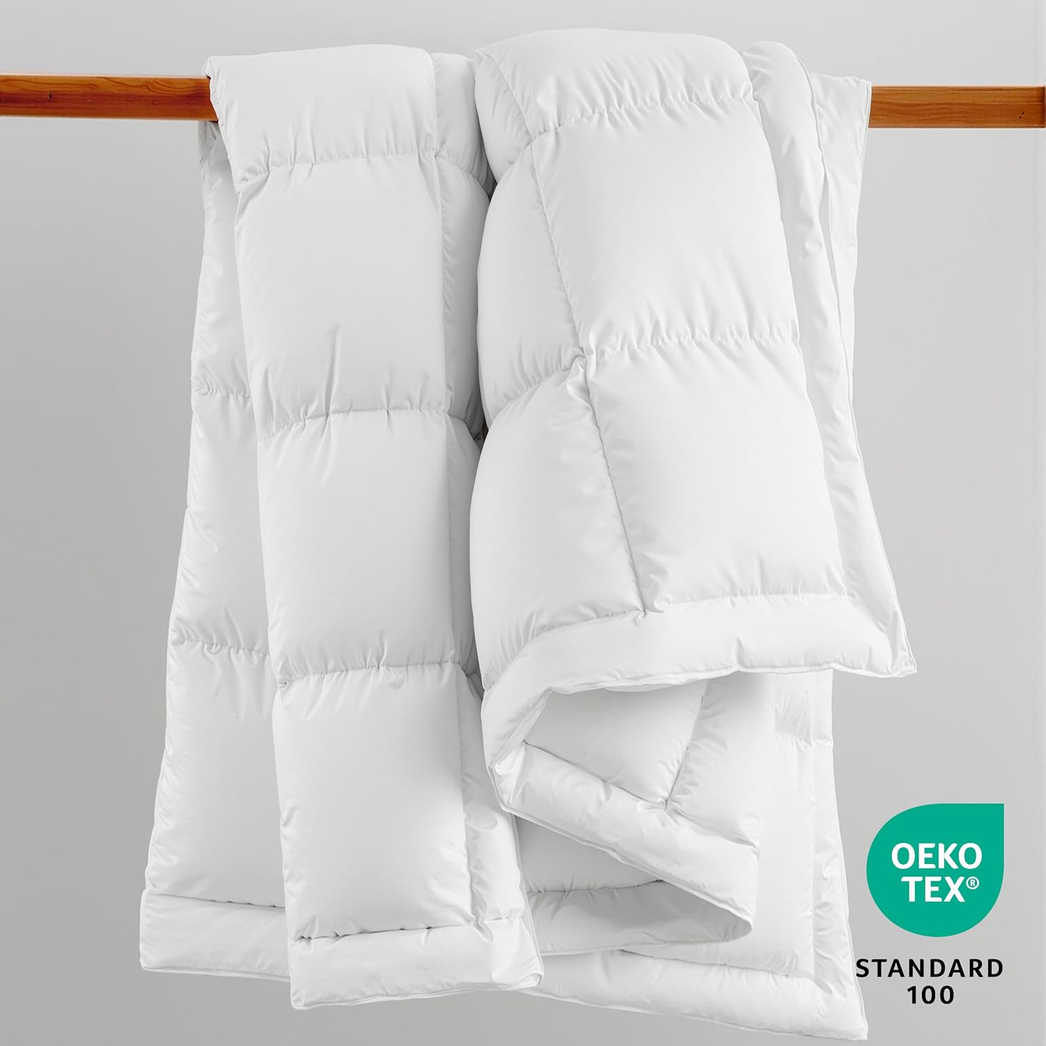 Bare Home Premium Down Comforter - Full/Queen Size - 100% Cotton Shell Cover - Corner Loops - All Season Warmth - Down Bedding Comforter (Full/Queen, Cream)