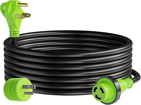 25 Power/Extension Cord with 30 AMP Male Standard/30 AMP Female Locking Adapter 30 Amp - 25 Foot