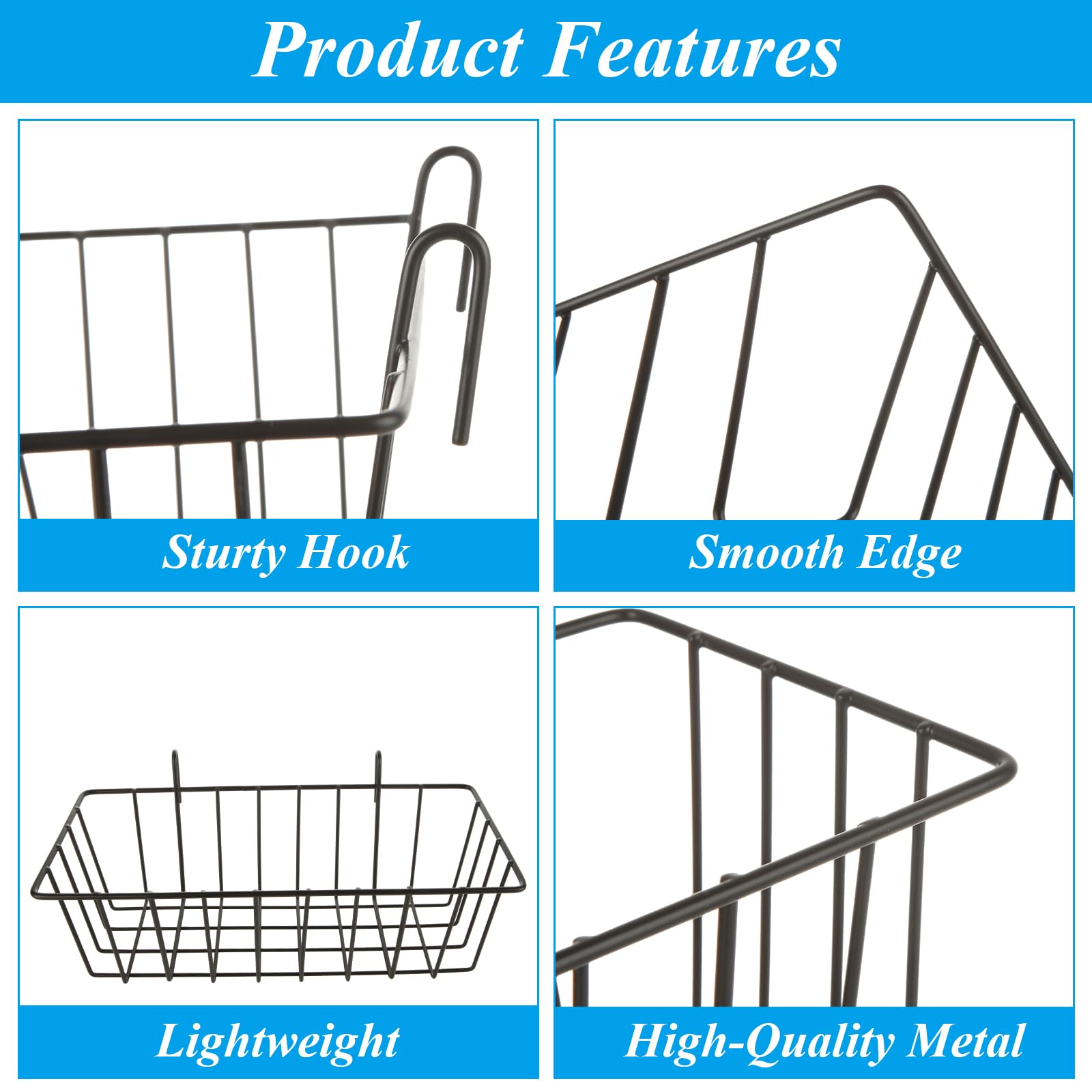 6PCS Rabbit Hay Feeder Bunny Hay Feeder Heavy Duty Metal Rack with Hooks, 9x4x3 Inch Rabbit Hay Holder Cage Hanging Hay Holder for Rabbits Bunny Guinea Pig (Black) - image 4